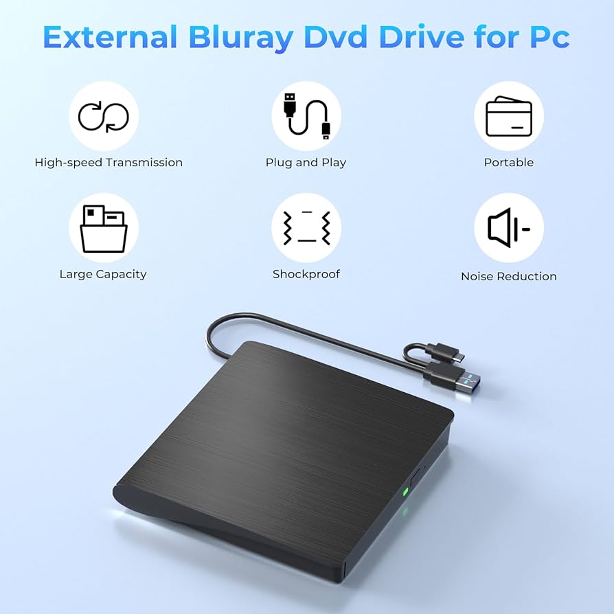 Amazon.com: External Blu Ray Drive, Support 50G Disc Read/Write